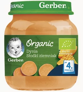 GERBER ORGANIC Dynia/Słodki ziemniak po 4 m-cu 125 g - Desery dla dzieci - miniaturka - grafika 1