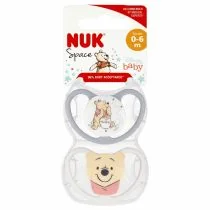Nuk Smoczek uspokajający 0-6 mies. Space Kubuś Puchatek 10175249 2 szt. - Smoczki uspokajające - miniaturka - grafika 1