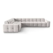 Narożniki - Jasnoszary aksamitny narożnik (lewostronny) Kendal – Micadoni Home - miniaturka - grafika 1