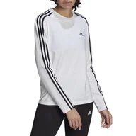 Koszulki sportowe damskie - Koszulka adidas W 3S LS HC9121 - biała - miniaturka - grafika 1