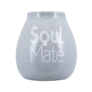 Tykwa Ceramiczna szara z logo Soul Mate - 350 ml - Yerba Mate - miniaturka - grafika 1