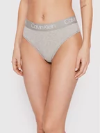 Majtki damskie - Calvin Klein Underwear Stringi 000QD3754E Szary - miniaturka - grafika 1
