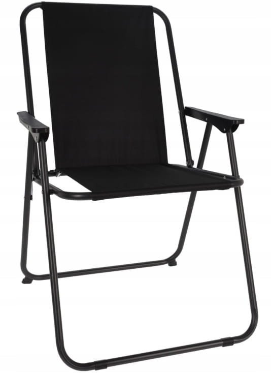 Koopman Krzesło kempingowe 57x48x42cm czarne