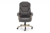 Fotele i krzesła biurowe - Wygodny fotel do biurka obrotowy z ekoskóry szary VIATI - miniaturka - grafika 1
