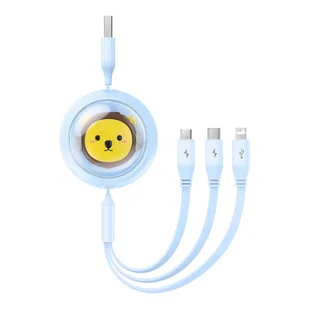 Kabel ładowania 3w1 Baseus USB do USB-C, USB-M, Lightning 3,5A, 1,1m (niebieski) - Kable - miniaturka - grafika 2