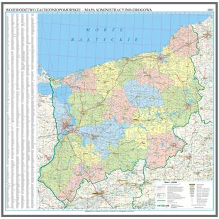 EkoGraf, Województwo zachodniopomorskie mapa ścienna na podkładzie do wpinania - pinboard, 1:200 000 - Mapy i plansze edukacyjne - miniaturka - grafika 1