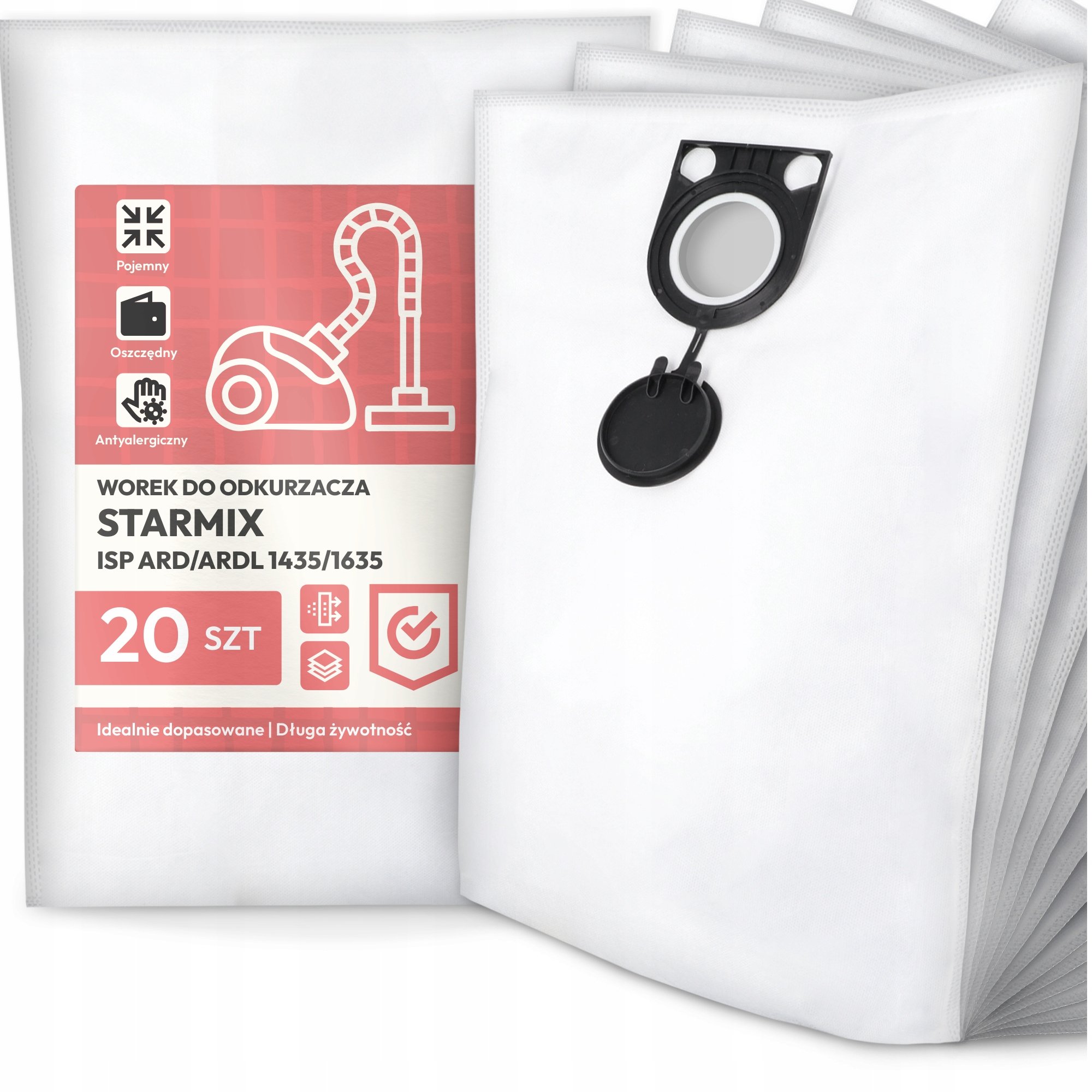 20x Worek do Odkurzacza Starmix Isp Ard/ardl 1435/1635 Syntetyczny Duży G9