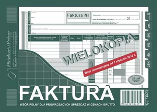 140-3E FAKTURA WZÓR PEŁNY SPRZEDAŻ BRUTTO - Druki akcydensowe - miniaturka - grafika 1