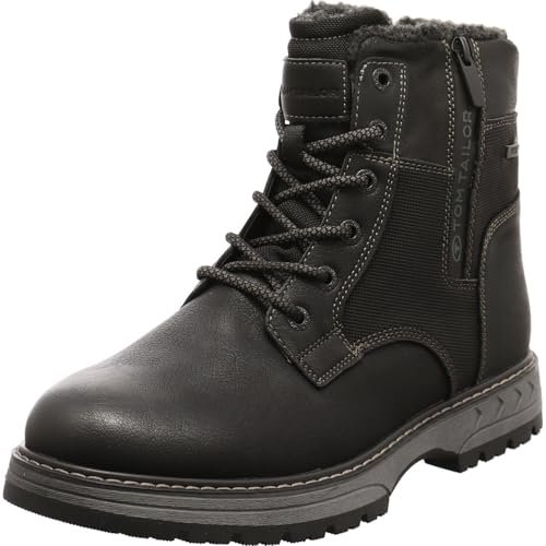 Tom Tailor Męskie 8480060001 modne kozaki, czarne, 41 EU, czarny, 41 EU