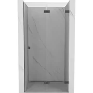 Ścianki i drzwi prysznicowe - Mexen Lunar-F drzwi prysznicowe składane prawe 90 cm, transparent, gun gray szczotkowany - 836-090-000-66-00-P - miniaturka - grafika 1