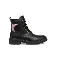 Botki damskie - Geox J Casey Girl G Botki, czarne/LT Rose, 27 EU, Czarny Lt Rose, 10 UK Child - miniaturka - grafika 1