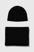 Apaszki i szaliki męskie - Calvin Klein czapka i szalik z domieszką wełny kolor czarny - miniaturka - grafika 1