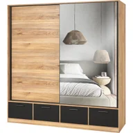 Szafy - Szafa 2D 22MW1663 TYP-63 Beta Helvetia Wieruszów Dąb Mauvella, Czarny - miniaturka - grafika 1