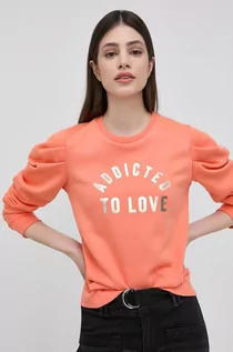 Bluzy damskie - Morgan bluza damska kolor pomarańczowy gładka - grafika 1