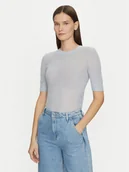 Swetry damskie - BOSS Sweter 50530718 Błękitny Slim Fit - miniaturka - grafika 1