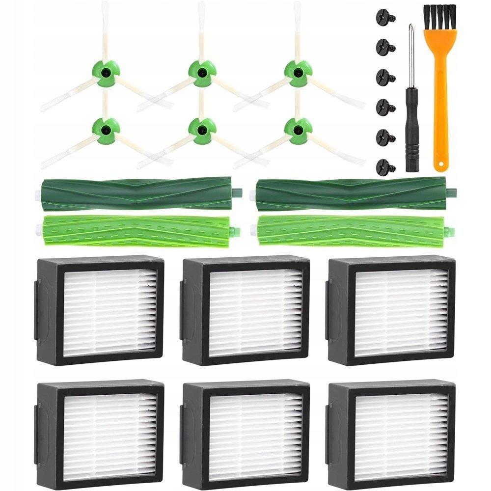 18SZT ZESTAW SZCZOTEK GUMOWYCH,BOCZNYCH+FILTRÓW DO IROBOT I3-I7
