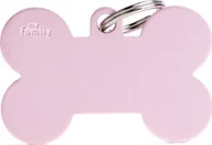Odblaski i adresówki - Zawieszka Adresówka Identyfikator z grawerem dla psa i kota duża różowa kość XL - miniaturka - grafika 1