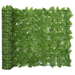 Parawan balkonowy, zielone liście, 300x100 cm - Parawany - miniaturka - grafika 1