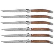 Noże kuchenne - Laguiole Zestaw noży do steków w bloku Premium 6 szt. drewniane - miniaturka - grafika 1