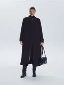 Płaszcze damskie - Reserved - Płaszcz z wełną - burgundowy - miniaturka - grafika 1