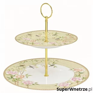 Patera dwupoziomowa 19/27 cm Nouva R2S Palace Garden beżowa kod: 1352 PALF - Tace i patery - miniaturka - grafika 1