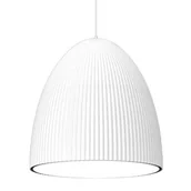 Lampy sufitowe - Karbowana lampa wisząca Gandra 5028 Shilo metalowa regulowana do jadalni biała - miniaturka - grafika 1