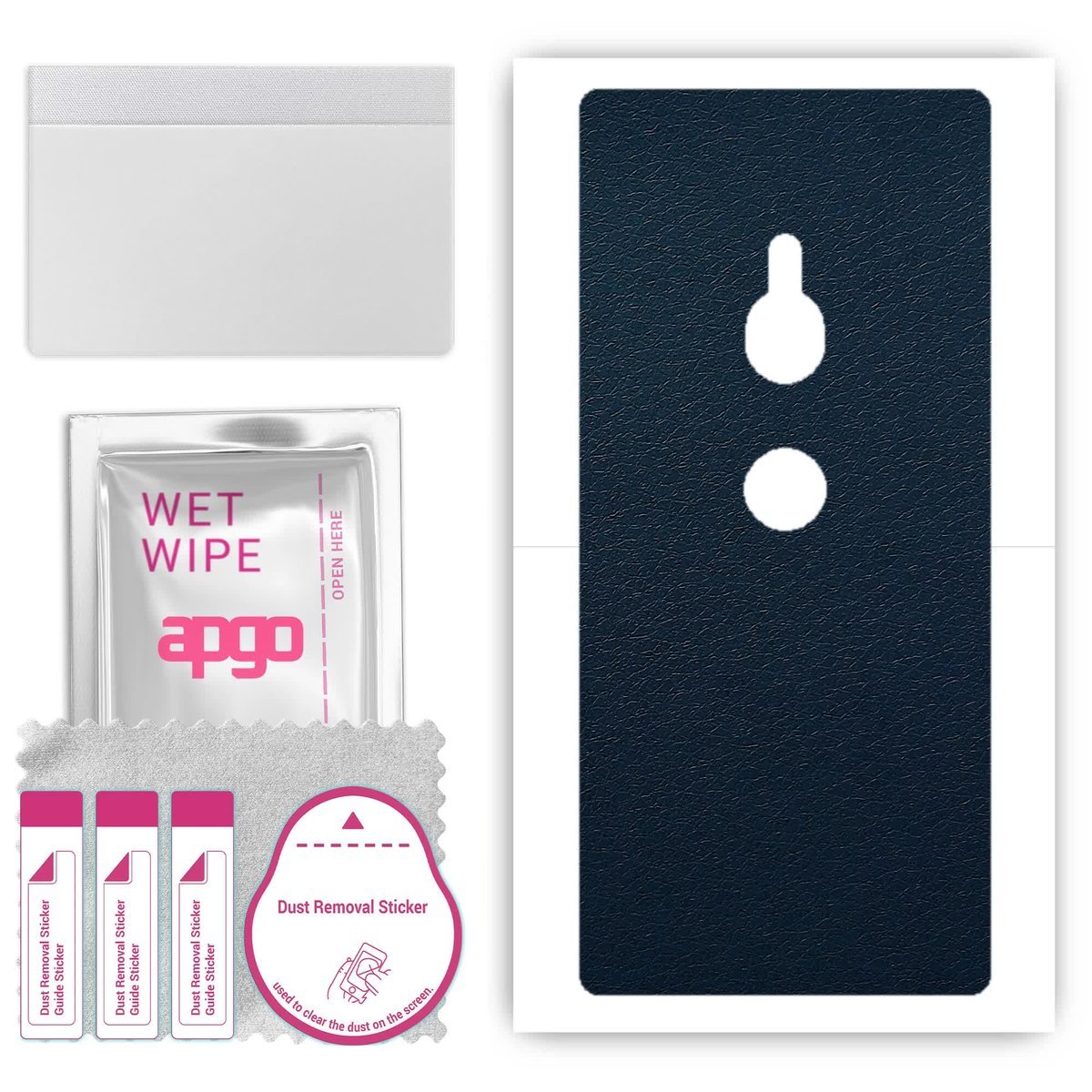 Folia naklejka skórka strukturalna na TYŁ do Sony Xperia XZ2 - Skóra Granatowa - apgo SKINS