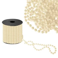 Ozdoby bożonarodzeniowe - Springos Łańcuch na choinke perły koraliki 10m średnica 8 mm kremowy CA0891 - miniaturka - grafika 1