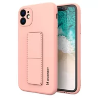 Etui i futerały do telefonów - Wozinsky Kickstand Case elastyczne silikonowe etui z podstawką iPhone 11 Pro Max różowy - miniaturka - grafika 1