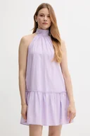 Sukienki - Pepe Jeans sukienka bawełniana kolor fioletowy mini rozkloszowana PL953761 - miniaturka - grafika 1