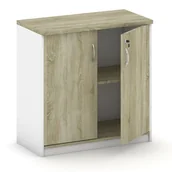 Szafy biurowe - B2B Partner Szafka biurowa Mirelli A+, 800x400x800 mm, biały/dąb sonoma 437489 - miniaturka - grafika 1