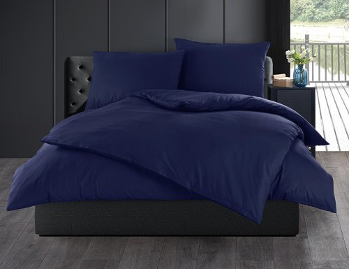 Bawełniana pościel w jednolitym kolorze - niebieska