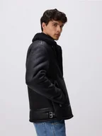 Moda i Uroda OUTLET - Reserved - Kurtka z kołnierzem - czarny - miniaturka - grafika 1