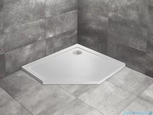 Radaway Doros Pt E Stone brodzik pięciokątny 100x80x5cm prawy biały SDRPT1080-01-04SR - Brodziki prysznicowe - miniaturka - grafika 1