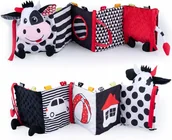 Zabawki sensoryczne - BaliBaZoo KSIĄŻECZKA HARMONIJKA KRÓWKA sensoryczna do łóżeczka dwustronna - miniaturka - grafika 1