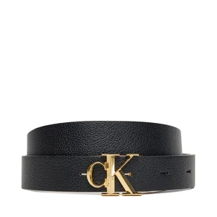 Pasek Damski Calvin Klein Facet Ck Buckle 25Mm Pebble Rev/ LV04F7044G Czarny - Paski - miniaturka - grafika 1