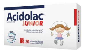 Polpharma ACIDOLAC JUNIOR Probiotyk o smaku truskawkowym, 20 misio-tabletek - Układ pokarmowy - miniaturka - grafika 1