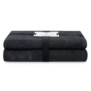 Ręcznik ALLIUM kolor czarny styl klasyczny 50x90+70x130 ameliahome - TOWEL/AH/ALLIUM/BLACK/SET50x90+70x130 - Ręczniki - miniaturka - grafika 1