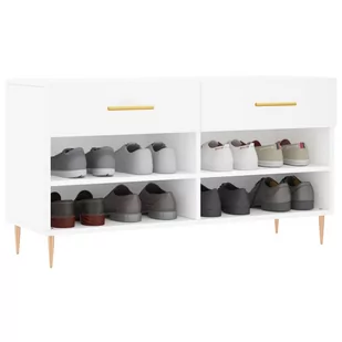 Ławka z miejscem na buty, biała, 102x35x55 cm Lumarko! - Szafki na buty - miniaturka - grafika 4