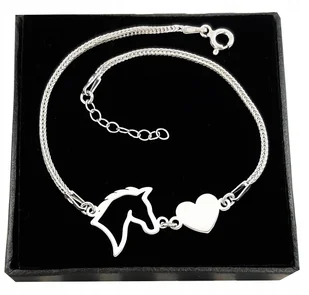 Bransoletka KONIK KOŃ SERCE GRAWER srebro 925 - Bransoletki - miniaturka - grafika 1