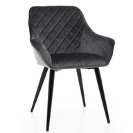 Fotele - Krzesło fotelowe szare DC-6369 welur #71 - miniaturka - grafika 1