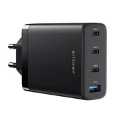Ładowarki do telefonów - Ładowarka sieciowa Blitzwolf BW-S23, 3x USB-C, USB-A, GaN, 100W (czarna) - miniaturka - grafika 1