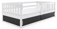 Łóżka dla dzieci i młodzieży - Białe drewniane łóżko dziecięce z barierkami E7-Z29 - miniaturka - grafika 1