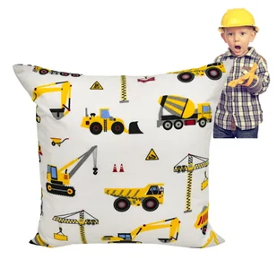 Poszewka Dziecięca 40x40 Bawełniana JAŚ Koparki Żółte Na Białym - Pościel dla dzieci Poszewka Dziecięca 40x40 Bawełniana JAŚ Koparki Żółte Na Białym - Pościel dla dzieci - miniaturka - grafika 1