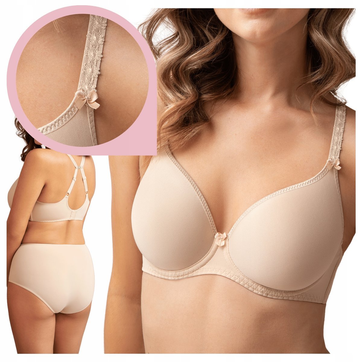 Corin Sophia 17731 Spacer biustonosz usztywniany gładki wygodny beżowy -75H