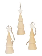 Zabawki kreatywne - SUNNYSUE Drewniana zawieszka "Christmas tree" w kolorze brązowym - miniaturka - grafika 1