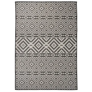 vidaXL Dywan zewnętrzny o płaskim splocie, 140x200 cm, czarne pasy - Dywany zewnętrzne - miniaturka - grafika 1