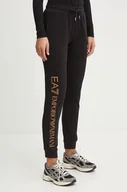 Spodnie damskie - EA7 Emporio Armani spodnie damskie kolor czarny z nadrukiem TJZEZ.6DTP62 - miniaturka - grafika 1