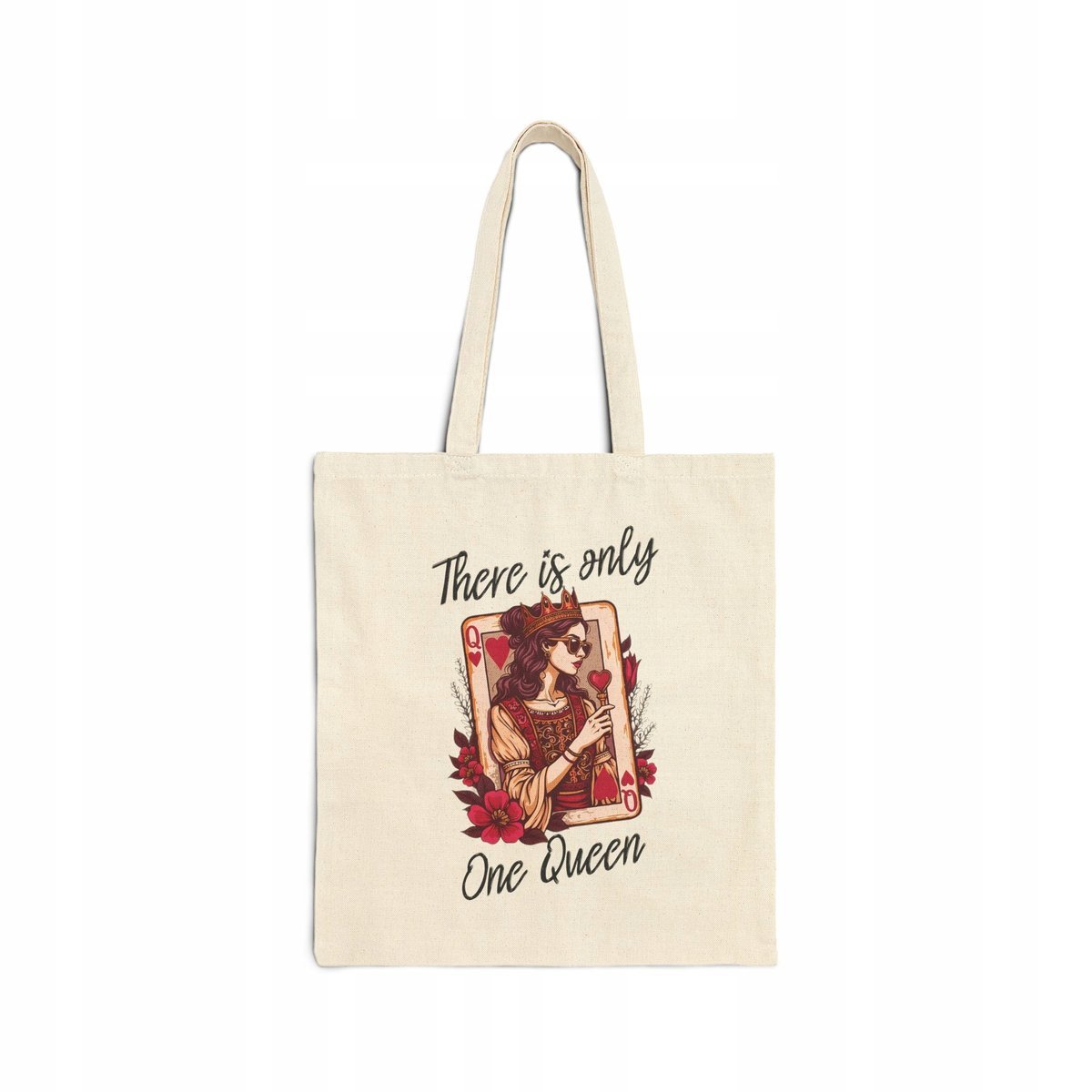 Torba Bawełniana THERE IS ONLY ONE QUEEN Prezent dla Niej Czarna/Ecru