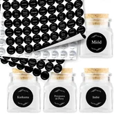 Pojemniki na przyprawy - ZESTAW 20 SZT. SŁOIKÓW NA PRZYPRAWY Z KORKIEM 120ML + ETYKIETY - miniaturka - grafika 1